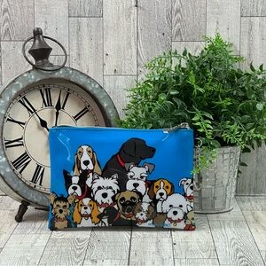 Blue Dog Print Cosmetic Pouch